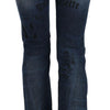 John Galliano Blue Newspaper Print Low Waist Skinny Denim Pants