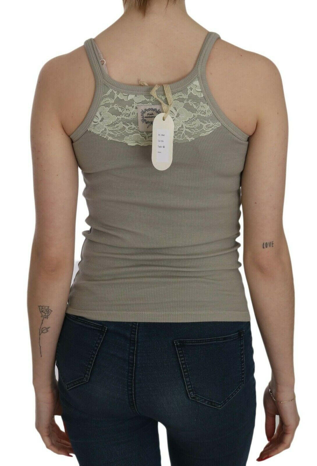 PINK MEMORIES – Ärmellose Tank-Bluse mit Spaghettiträgern in Beige