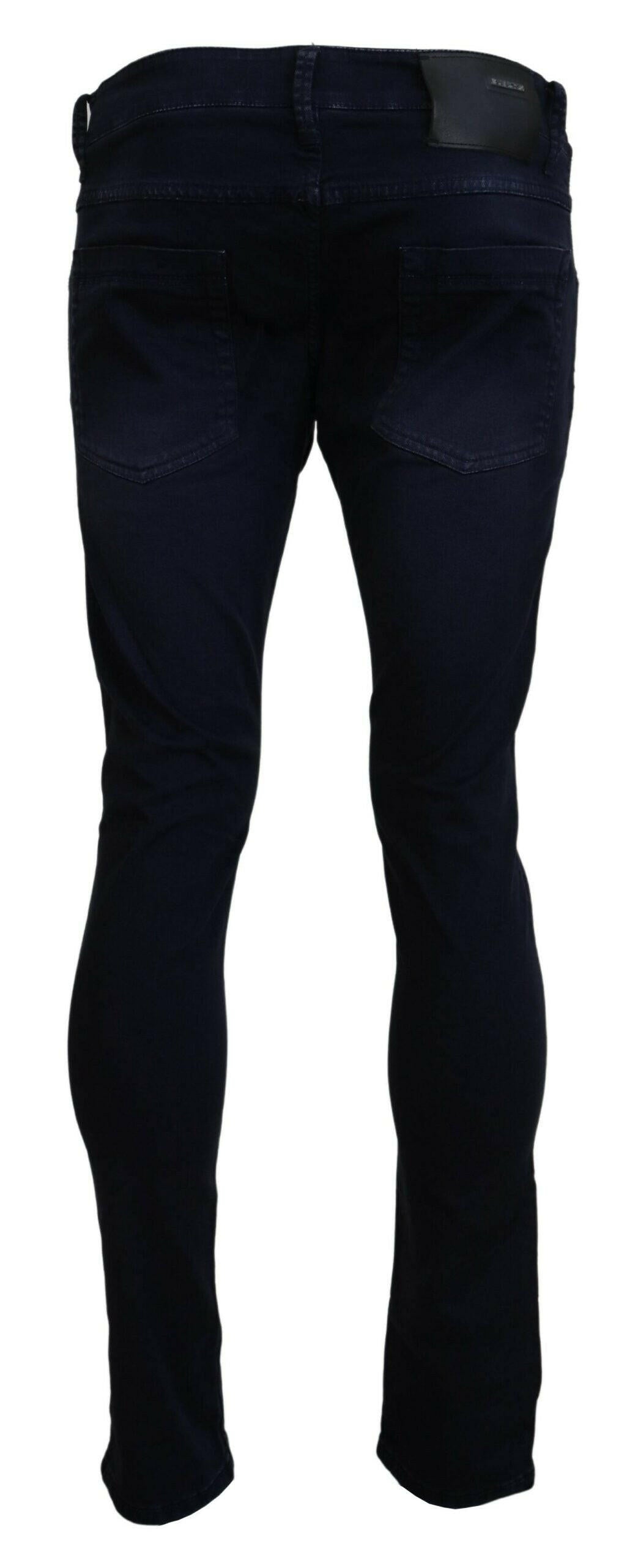 Acht Blue Cotton Tapered Slim Fit Men Casual Denim Jeans