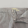 Acht Gray Cotton Straight Fit Folded Hem Casual Denim Jeans
