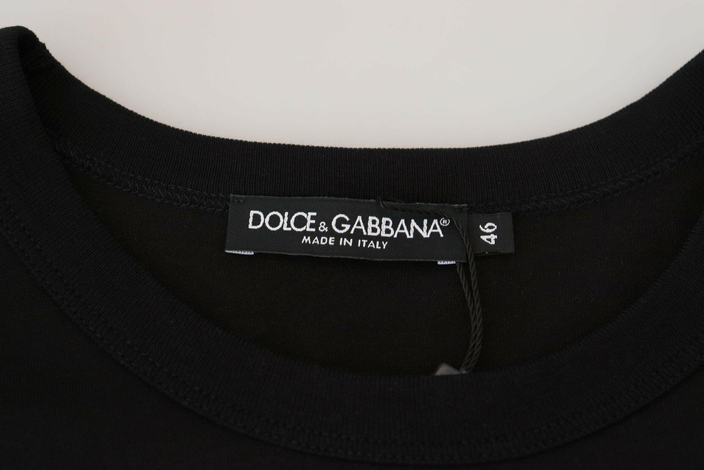 Dolce &amp; Gabbana – Schwarzes Sneek-T-Shirt aus Baumwolle mit kurzen Ärmeln