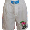 Dsquared² White Pink Logo Print Men Beachwear Shorts Swimwear