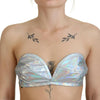 Dolce &amp; Gabbana – Bustier-BH-Oberteil mit holografischem Effekt in Silber