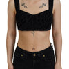 Dolce &amp; Gabbana – Schwarzes, kurzes Bustier-Korsett-BH-Oberteil mit Leopardenmuster