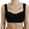 Dolce &amp; Gabbana – Schwarzes, kurzes Bustier-Korsett-BH-Oberteil mit Leopardenmuster