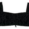 Dolce &amp; Gabbana – Schwarzes, kurzes Bustier-Korsett-BH-Oberteil mit Leopardenmuster