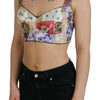 Dolce & Gabbana Multicolor Floral Cropped Bustier Corset Top