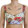 Dolce & Gabbana Multicolor Floral Cropped Bustier Corset Top