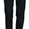 Costume National Blue Low Waist Straight Denim Pants Jeans