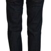 Costume National Blue Low Waist Straight Denim Pants Jeans