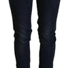 Acht Blaue Slim Fit Damen Jeans mit niedriger Taille