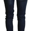 Acht Blaue Slim Fit Damen Jeans mit niedriger Taille