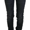 Acht Black Washed Low Waist Slim Fit Cotton Denim Jeans