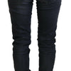 Acht Black Washed Low Waist Slim Fit Cotton Denim Jeans