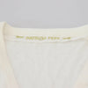 Patrizia Pepe Ivory V-Neck Long Sleeves Women Blouse Top