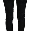 Acht Black Low Waist Slim Fit Cotton Denim Jeans