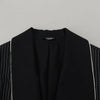 Dolce &amp; Gabbana Schwarze Robe Gestreifte DG Patch Jacke Herren Blazer