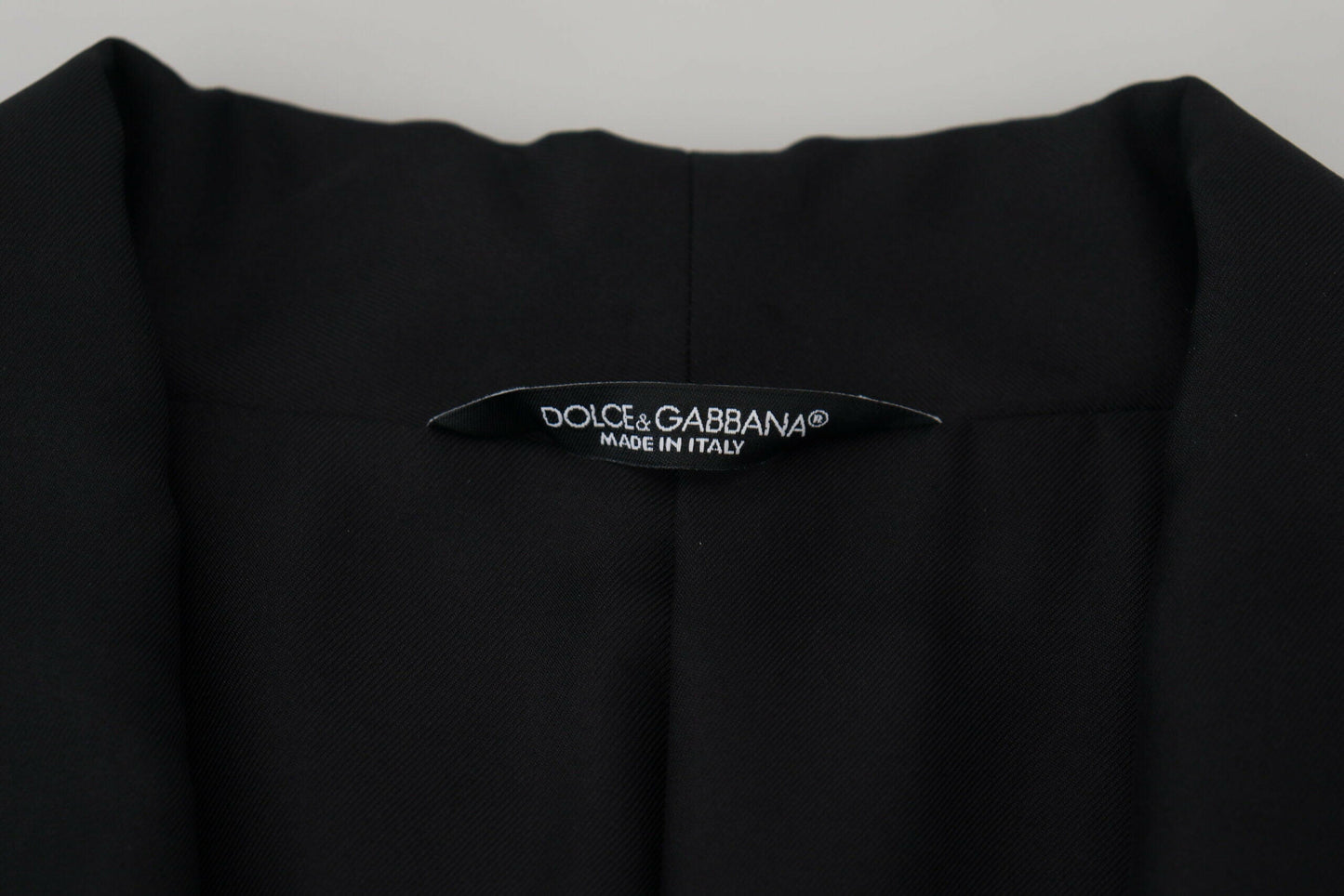 Dolce &amp; Gabbana Schwarze Robe Gestreifte DG Patch Jacke Herren Blazer