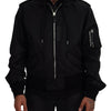 Dolce & Gabbana Black Nylon Hooded Full Zip Men Coat Jacket