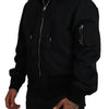 Dolce & Gabbana Black Nylon Hooded Full Zip Men Coat Jacket
