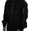 Dolce & Gabbana Black Nylon Hooded Full Zip Men Coat Jacket
