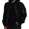 Dolce & Gabbana Black Nylon Hooded Full Zip Men Coat Jacket