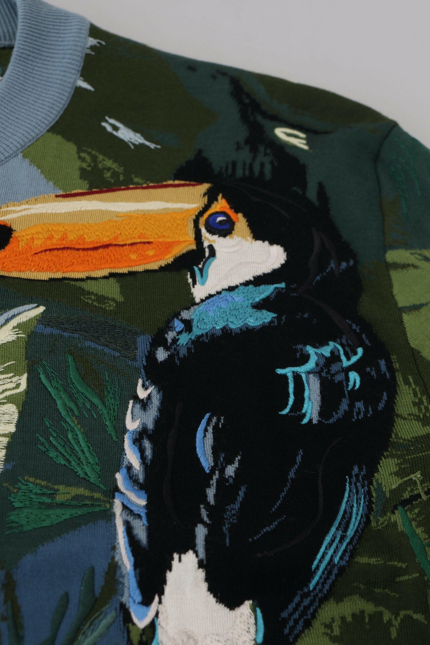 Dolce &amp; Gabbana Mehrfarbiger Pullover aus Dschungelwolle mit Logo