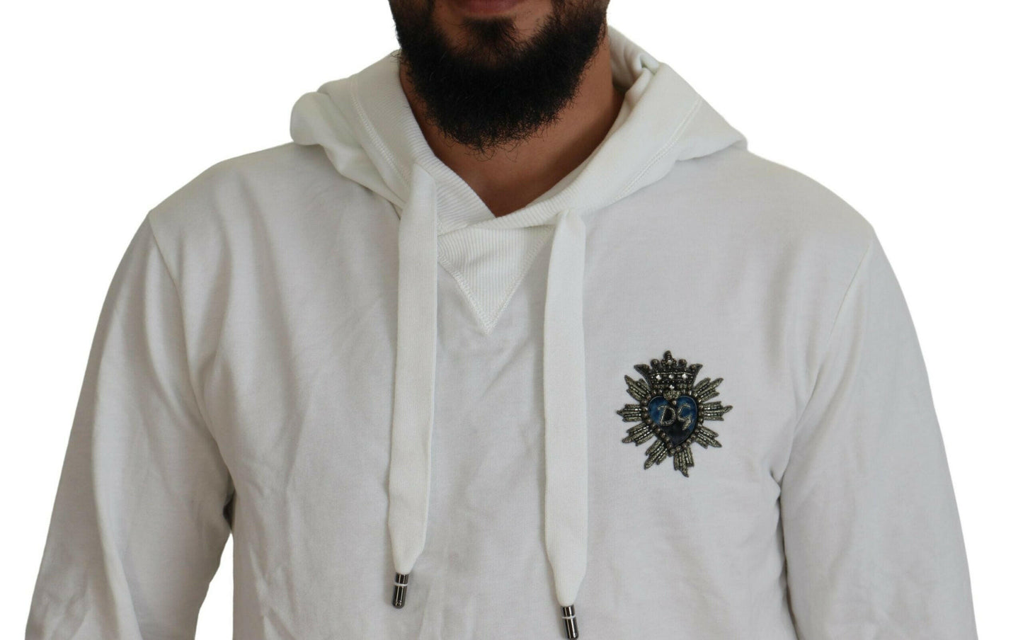Sweat à capuche élégant avec logo blanc Dolce &amp; Gabbana