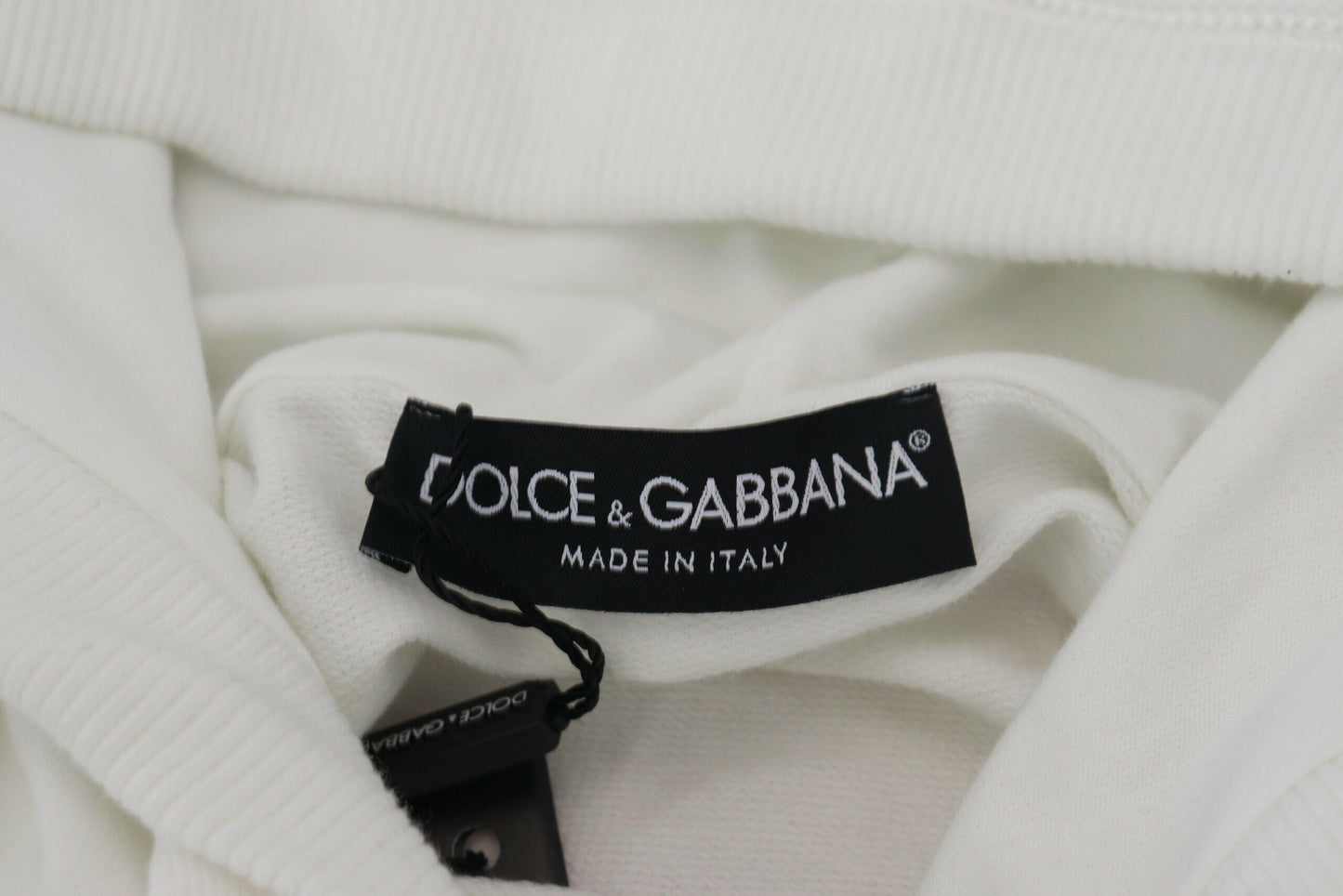 Sweat à capuche élégant avec logo blanc Dolce &amp; Gabbana
