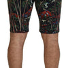 Dolce & Gabbana Black Cotton Volcano Print Casual Shorts