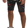 Dolce & Gabbana Black Cotton Volcano Print Casual Shorts