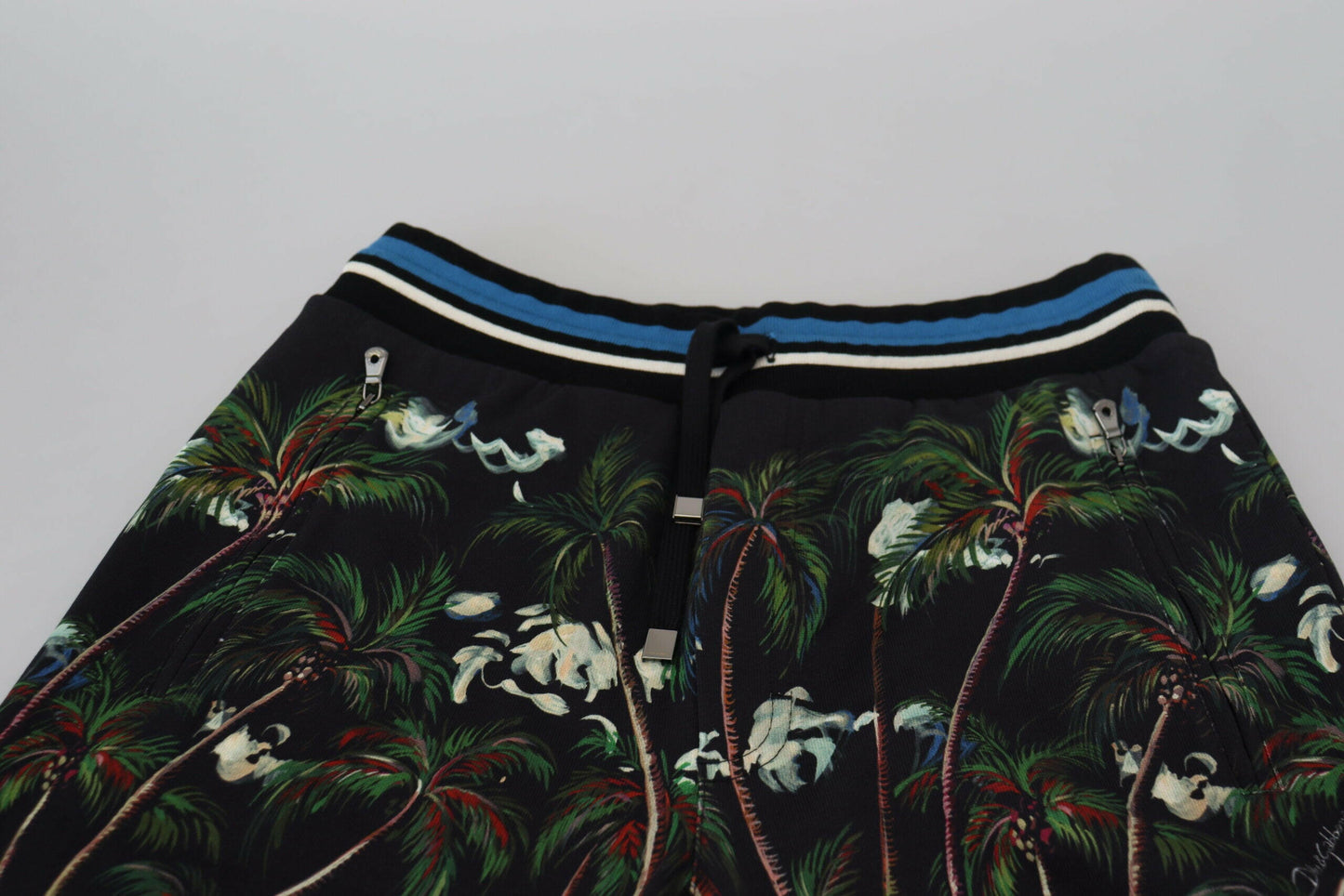 Dolce & Gabbana Black Cotton Volcano Print Casual Shorts