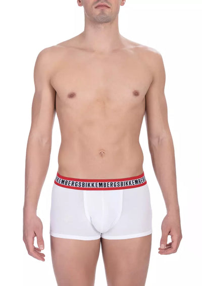 Bikkembergs White Cotton Men's Underwear Trunk Twin Pack