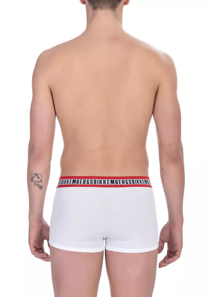 Bikkembergs White Cotton Men's Underwear Trunk Twin Pack