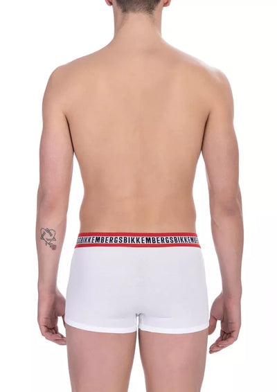 Bikkembergs White Cotton Men's Underwear Trunk Twin Pack
