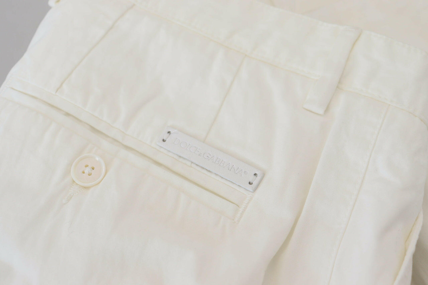 Dolce &amp; Gabbana – Enge Chinohose aus weißer Baumwolle