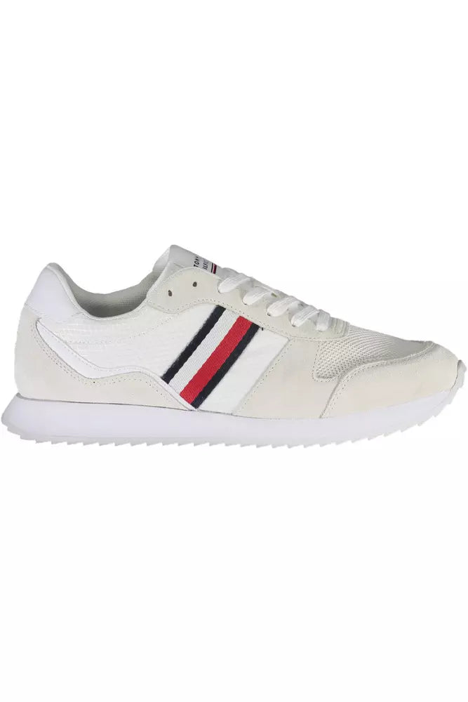 Tommy Hilfiger – Weiße Polyester-Sneaker