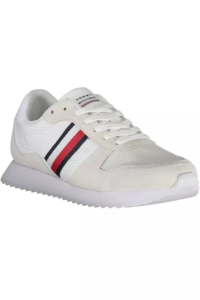Tommy Hilfiger – Weiße Polyester-Sneaker