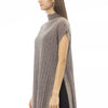 Alpha Studio Brown Wool Women Sweater with Side Slits