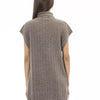 Alpha Studio Brown Wool Women Sweater with Side Slits