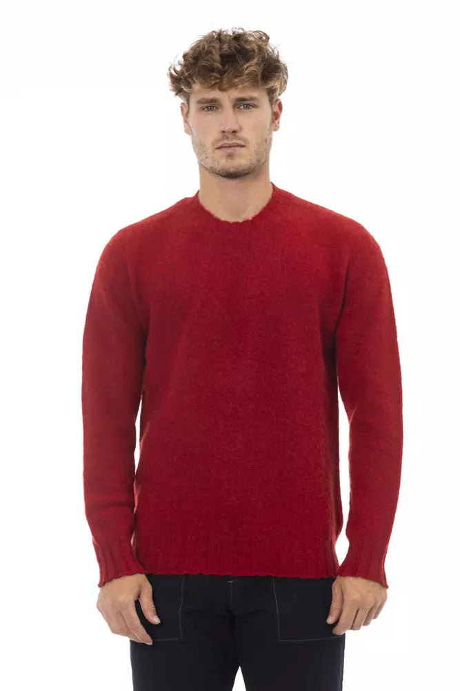 Pull en laine rouge pour homme Alpha Studio