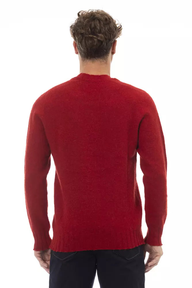Pull en laine rouge pour homme Alpha Studio