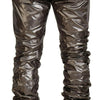 Dolce &amp; Gabbana Silberne Metallic-Stretchhose aus Nylon