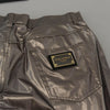 Dolce &amp; Gabbana Silberne Metallic-Stretchhose aus Nylon