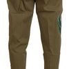 Dolce & Gabbana Beige Cotton Stretch Floral Chinos Pants