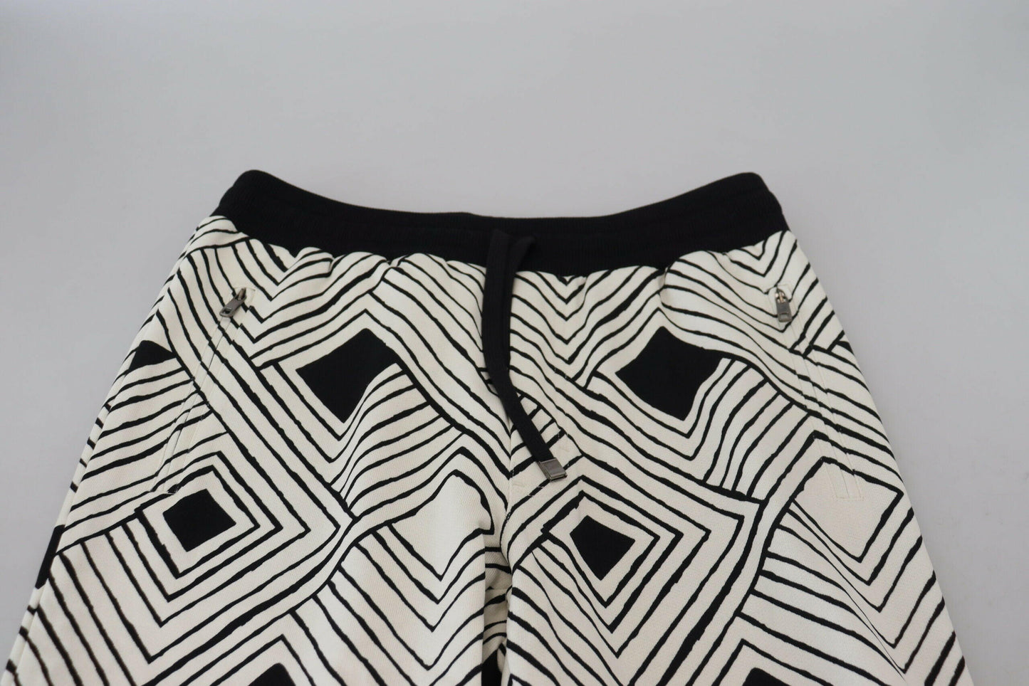 Dolce &amp; Gabbana Schwarz-Weiße Baumwollhose Sporthose