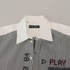 Dolce &amp; Gabbana Grau-weiß gestreiftes Slim Fit-Hemd