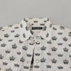Dolce &amp; Gabbana – Weißes Slim Fit-Baumwollhemd mit Kronenprint