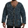 Dolce &amp; Gabbana Blue Button Cardigan Fatto A Mano Pullover