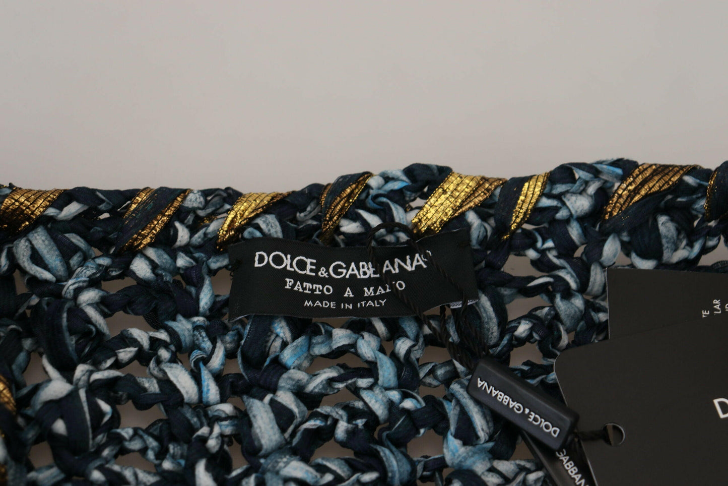 Dolce &amp; Gabbana Blue Button Cardigan Fatto A Mano Pullover